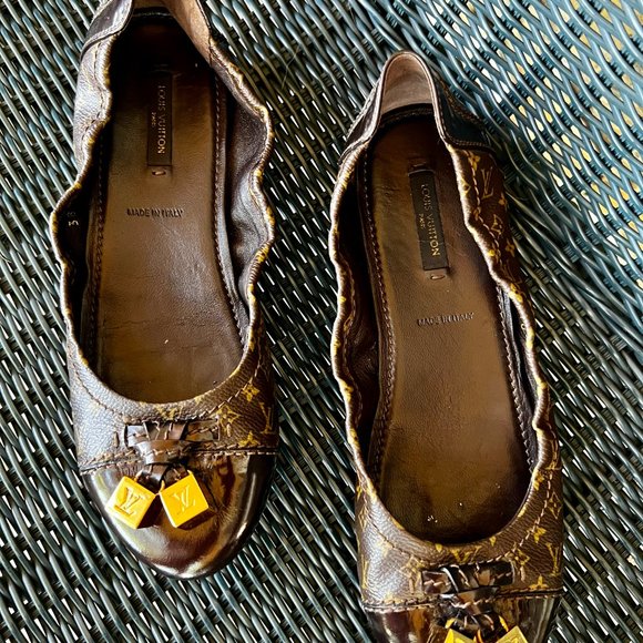 Louis Vuitton Brown Monogram Canvas Ballerina Flats Size Euro 38 Us 7. - Picture 3 of 6